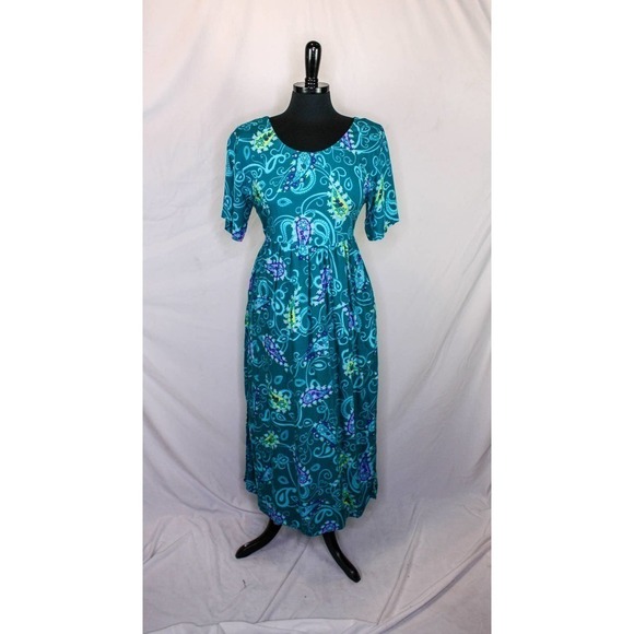 Diane Von Furstenberg Color Authority Paisley Midi Dress Empire Waist Bl… - Picture 1 of 4